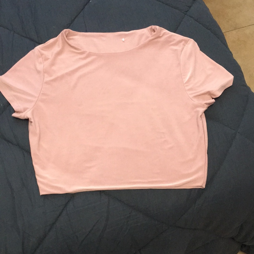 pink crop top